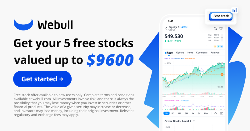 WebullGlobal's tweet photo. 🎁🎁Become an investor with 5 free stocks now!

👀👀Here’s how:

1. Open a Webull account = 2 free stocks（ each valued up to $300）

2. Fund your new account with any amount = 3 free stocks（each valued up to $3000)