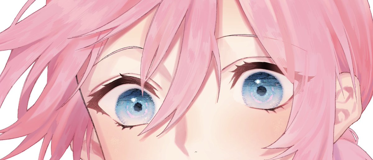 pink hair solo blue eyes white background looking at viewer hair between eyes simple background  illustration images