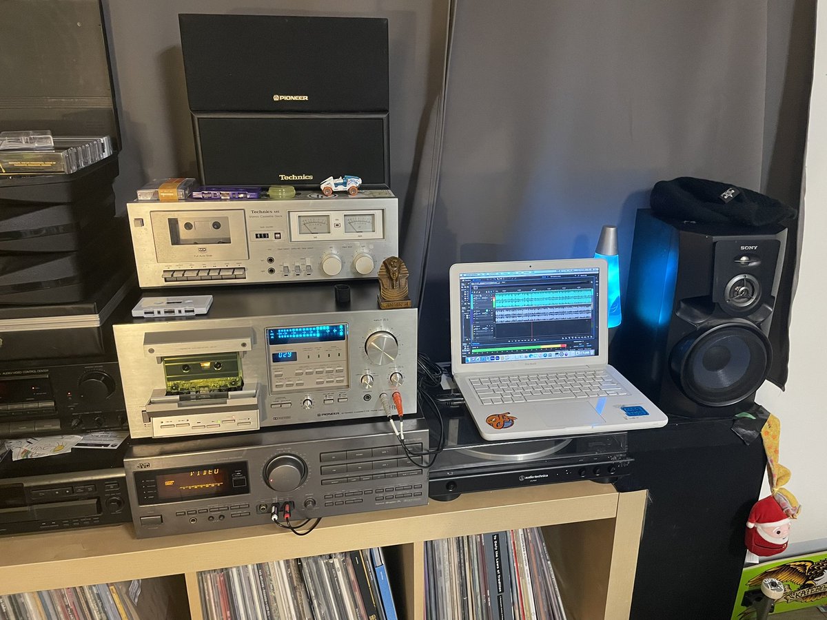 I’ve finally replaced my trusted Technics M5 after thousands of dubs with the very sought after Pioneer CT-F950. A new era of sound quality dubbing for CSC. Thanks to Cliff at the late night record shop in Trail, for hooking me up.