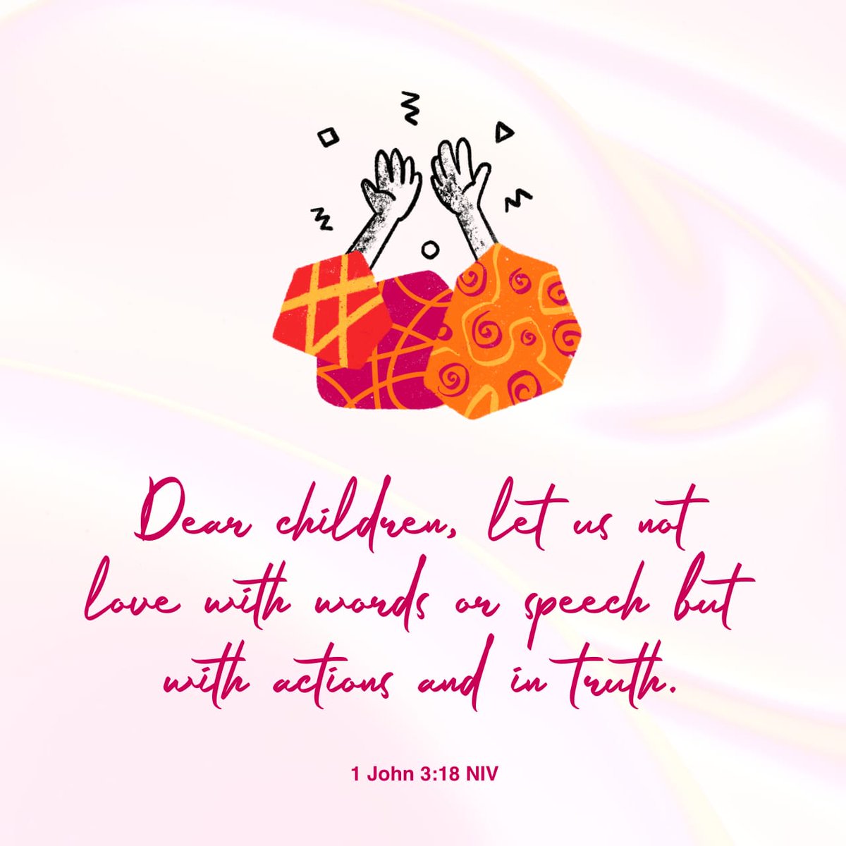 SirCoachV's tweet photo. Dear children, let us not love with words or speech but with actions and in truth.
1 John 3:18 NIV

https://t.co/H4BnJgp9Ze https://t.co/16BAn5HFod