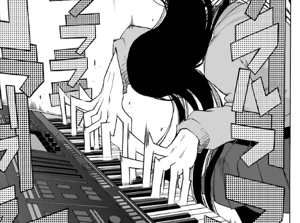 okay i gotta talk about shiori somehow so lets talk about how incredibly it conveys the act of playing instruments. how wonderfully kazuya shows the motion of the guitar pick or the piano being tapped away at vs it being slammed into. god its so good. GOD ITS SO GOOD!!! 