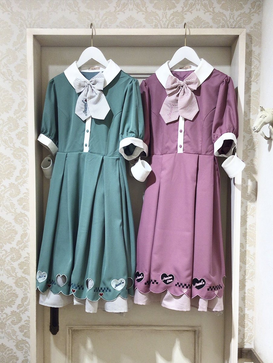 new Diner♡Girlワンピース サックス/レッド/グリーン/ピンク ¥10,670
