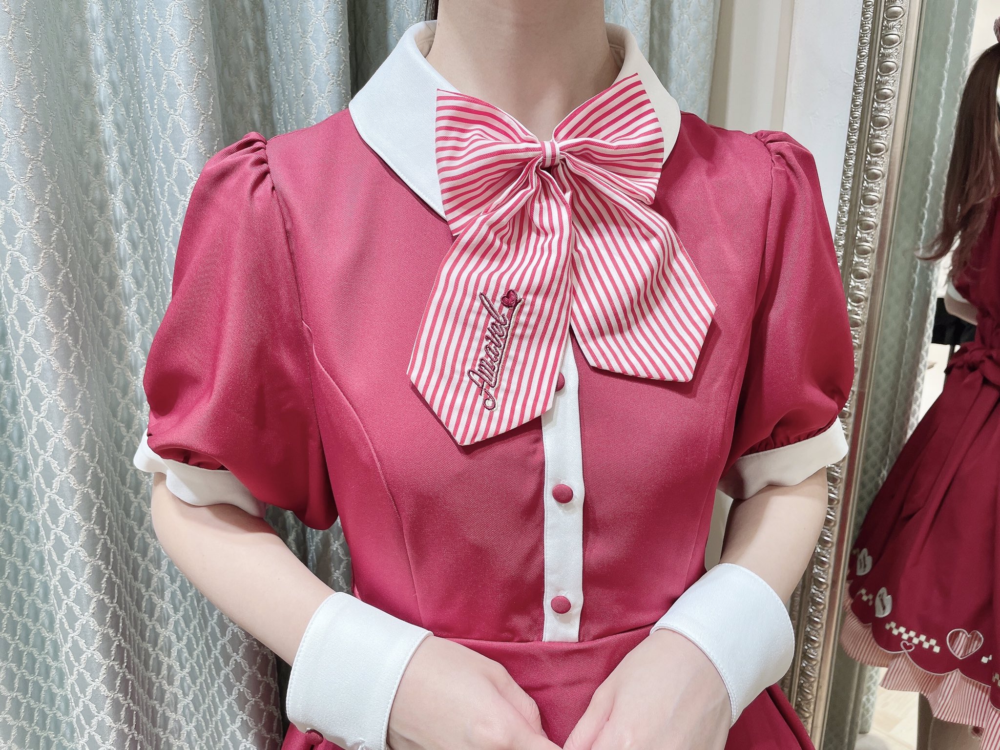 【新品】Amavel DinerGirlワンピース(レッド) Oriental Rose チャイナバルーンワンピース （9105335255271