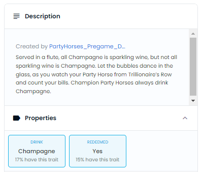 partyhorses's tweet photo. Hey buddies, #LookForNo when you're browsing OpenSea for pregame drinks. Not all pregame drinks are redeemable for bourbon, if they've already been used. They DO still get you early access to mint next week, and at a discounted mint price: https://t.co/oAAwzCADg4

Ex of redeemed: https://t.co/iOxpDpLR5g
