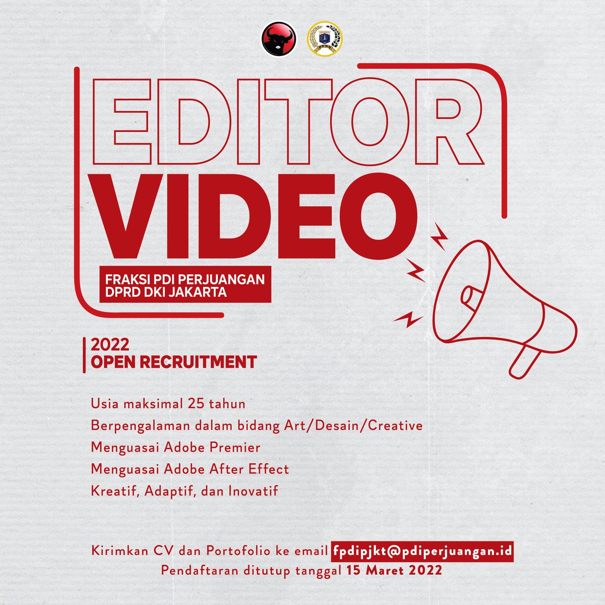 Halo #KawanPerjuangan! 
Kami membuka kesempatan untuk anak muda yang memiliki minat besar akan berkembang bersama! 

Min <a href="/hrdbacot/">HRD BACOT</a> izin share info loker ya, butuh cepat. Terima Kasih #lokercot