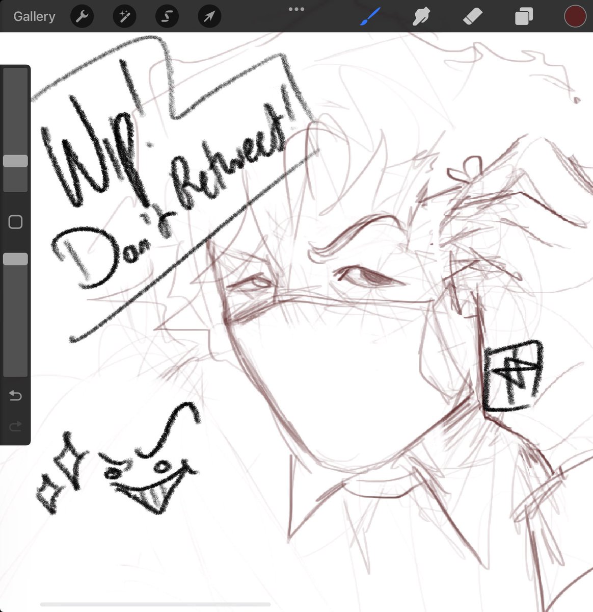 [ wip don't rt! ] exaggerating ranboo's eyebrows is the best part of drawing him idc 
