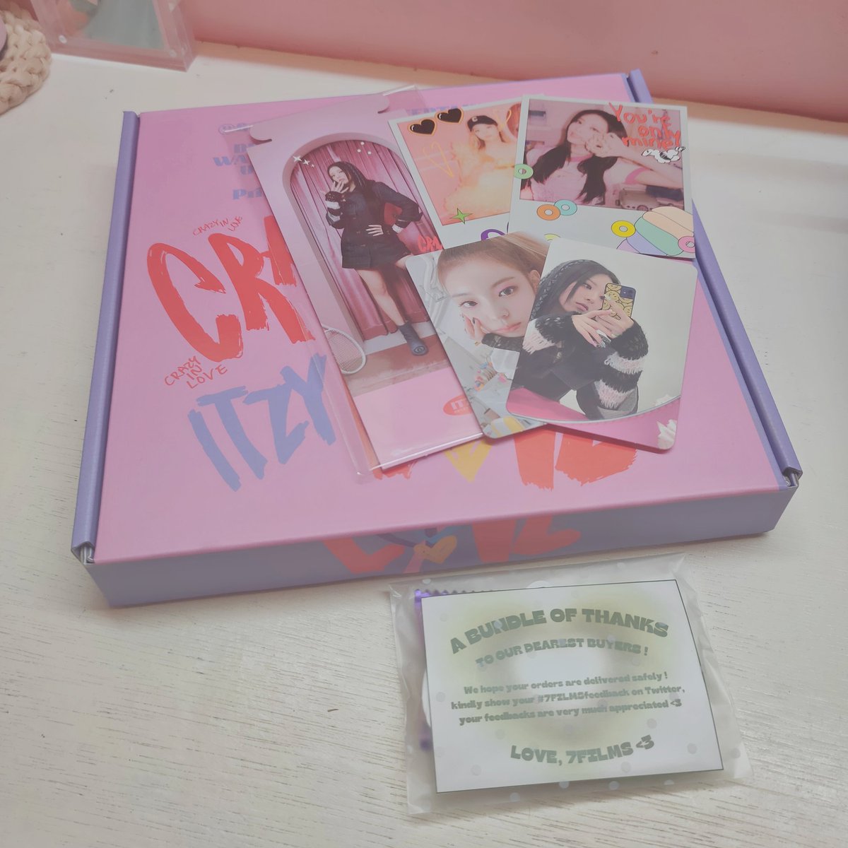 sjyver's tweet photo. หโก ๊ฐ @7FILMSSHOP | #7FILMSfeedback ๊ฑ
๐ ; itzy's crazy in love album arrived safely today! thank you so much po for packing it securely. till the next transaction po! โก https://t.co/FgSUk2cPIC