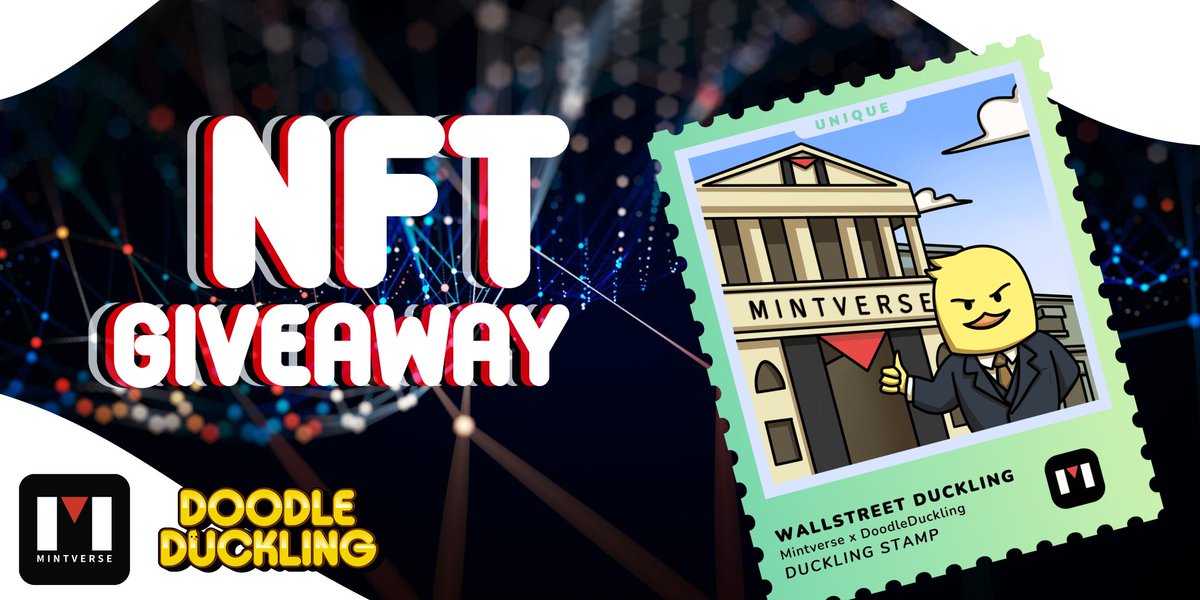 Quack-a-doodle-doo! We are partnering with <a href="/Mintverse_/">Mintverse｜0% Trading Fees</a> to give away 20 UNIQUE Duckling Stamp #NFTs!

To enter:
-Follow <a href="/DoodleDuckling/">Doodle Duckling</a> &amp; <a href="/Mintverse_/">Mintverse｜0% Trading Fees</a> 
-RT, Like, comment with BSC address
-Join discord.gg/vQKDFs8wWg

Ends in 72 hours

#NFTGiveaway #NFTGiveaways #NFTdrop #NFTdrops