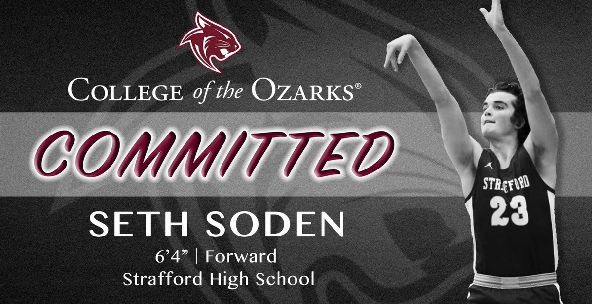 Excited to continue my academic and athletic career at College of the Ozarks! Thank you to Coach Shepherd and everyone who has helped me along the way! <a href="/StraffordBB/">Strafford Basketball</a> <a href="/RyersonTyler/">Tyler Ryerson</a> <a href="/CofOSports/">@CofOSports</a>