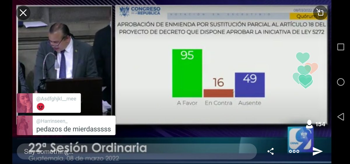 So today, right on international women's day, Guatemala's congress decided to pass a bill that violates the human rights of women and LGBTQ+

Not-so-short 🧵about what's going on. I'd appreciate if y'all spread this bc the world needs to hear this. We matter too

#NoALa5272