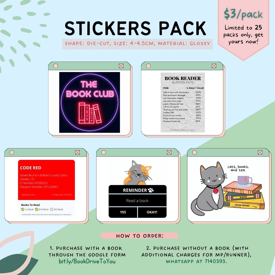 GreenBrunei's tweet photo. In conjunction with World Book Day, we are collaborating with @breadbn and Lucky Calico to bring you a Book Fundraising Campaign! 📚🥰

To celebrate, we are also currently having books giveaway until 30th March 2022 on Instagram! 😇 Goodluck 💚 https://t.co/XiithTNUr5