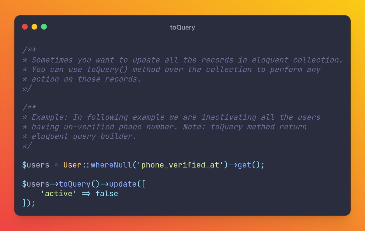 You can convert an Eloquent collection back to an Eloquent Query builder