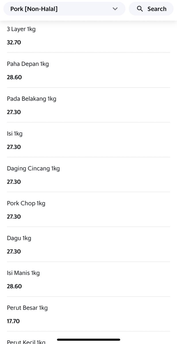 cyrildason's tweet photo. If u want to know how expensive pork is, check out d image.
3 layer is RM32.70/kg here in Kuching, sold on Grab.
Mahal bah tu. Gila babi mahal!
Memang sedap, tapi mahal π
#Pork4Life https://t.co/JOmsjRaCZs