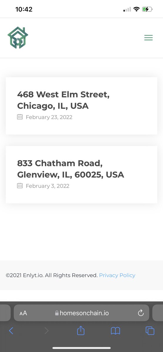 First step is verifying a property address with a name for those who want to activate HOC token utility beyond token benefit. 

Then scanned documents (title, deed, maintenance, etc) and creative assets on a verifiably transparent ledger. 

Then IoT API integration and beyond…