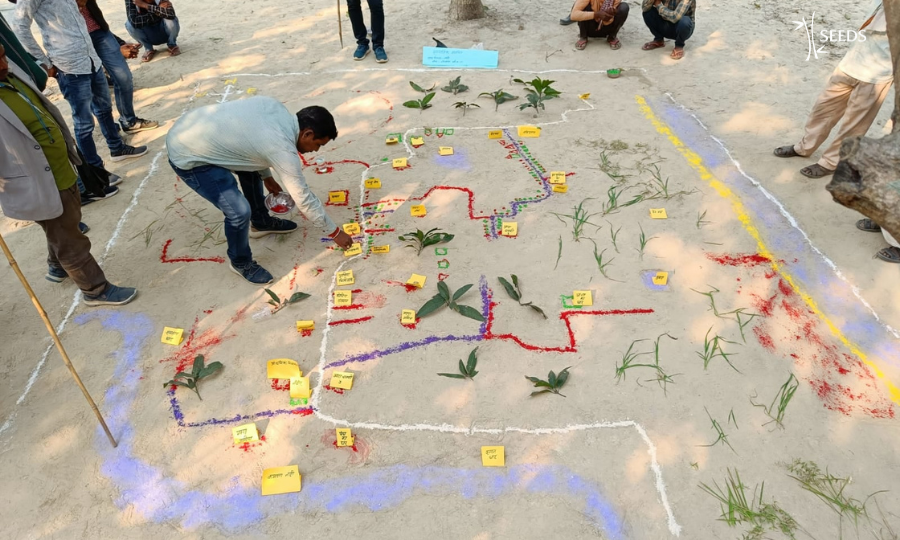 SeedsIndia's tweet photo. Transect walk is a participatory walk across which can show a snapshot of local realities. At the end of the exercise a social map is drawn to discuss the risks, vulnerabilities, and capacities of the area.
#riskassessment #capacitybuilding #disastermangement #mappingtools https://t.co/sPvYSH1jcI