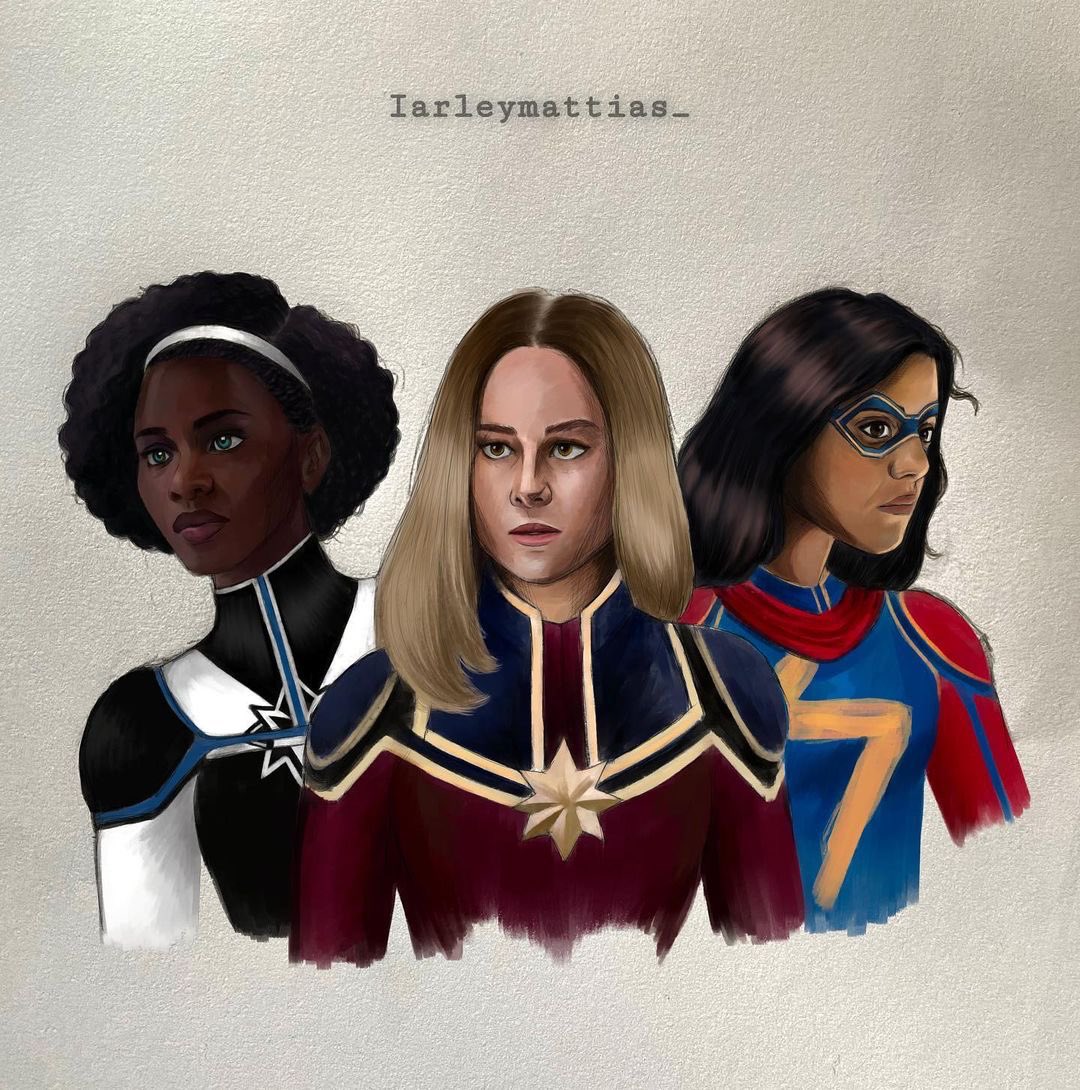 Happy International Women's Day to my @marvel sisters, @TeyonahParris and Iman Vellani! You two inspire me more than you know and I'm honored to be saving lives alongside you. ✴❤

Art by iarleymattias_ on Instagram 🥰