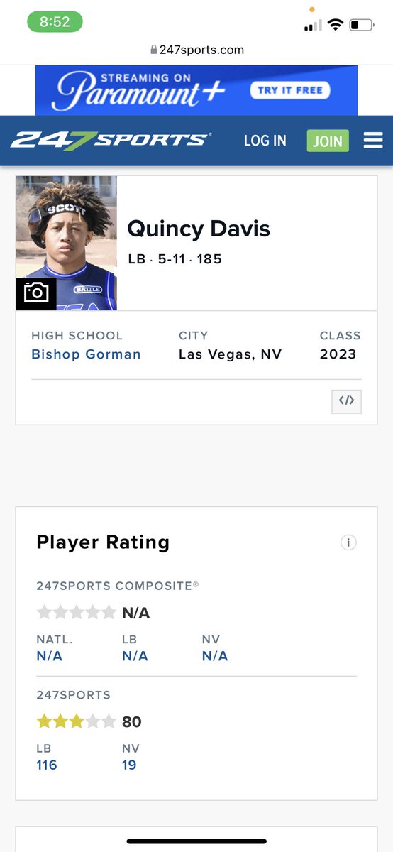Quincy Davis (@qdavisss) on Twitter photo Blessed to be ranked a 3 ⭐️ on <a href="/247Sports/">247Sports</a>
@bangulo <a href="/GregBiggins/">Greg Biggins</a> <a href="/BrandonHuffman/">Brandon Huffman</a> <a href="/BishopGormanFB/">Gaels Football</a> Blessed to be ranked a 3 ⭐️ on <a href="/247Sports/">247Sports</a>
@bangulo <a href="/GregBiggins/">Greg Biggins</a> <a href="/BrandonHuffman/">Brandon Huffman</a> <a href="/BishopGormanFB/">Gaels Football</a>