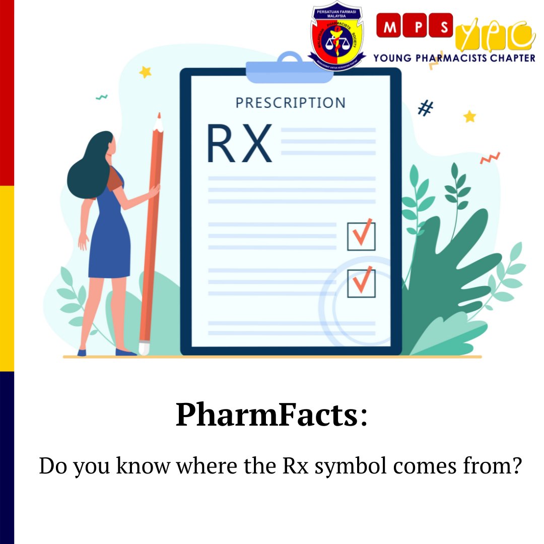 MPS_YPC's tweet photo. What's Rx? 

Rx, a symbol commonly seen on medical prescriptions and on the signboard of most pharmacies. According to sources, Rx is derived from the Latin word “recipere”, which means to take. It was then abbreviated and became the Rx today. 

#mps #mpsypc #youngpharmacists #Rx https://t.co/9gfamVf1nK