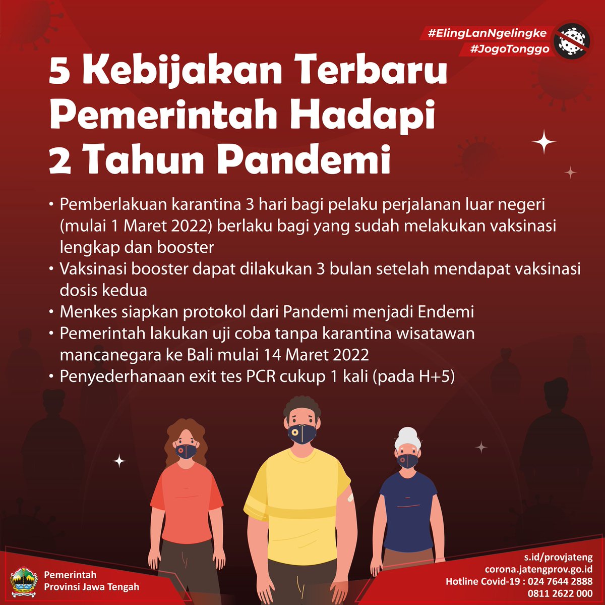 ESDMJateng's tweet photo. #SobatESDM Bertepatan dengan 2 tahun pandemi, pemerintah mengeluarkan 5 kebijakan baru terkait penanganan COVID-19. Yuk, disimak! https://t.co/ND8778k9DB