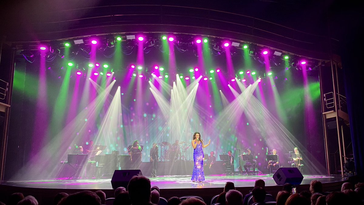 NickWeirShowbiz's tweet photo. Wow! #JenniferSinger had the honor of being our first solo Musical Headliner tonight, on #WonderoftheSeas. With an 11 piece orchestra including two amazing BGVs (lead by Serge from #Ukraine), and our new @L_ACOUSTICS audio reinforcement system (mixed by Dan), she was amazing! https://t.co/dB1Kc1zCwW