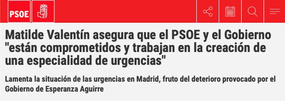 Mire, Sra. <a href="/CarolinaDarias/">Carolina Darias</a>, ¿recuerda esto?
 
«El PSOE y el Gobierno están comprometidos y trabajan en la creación de una especialidad de urgencias»

<a href="/Mhemeroteca/">MALDITA HEMEROTECA</a> #EspecialidadMUE #EspecialidadUrgenciasYA <a href="/luisacarcedo/">Luisa Carcedo</a> 

psoe.es/actualidad/not…