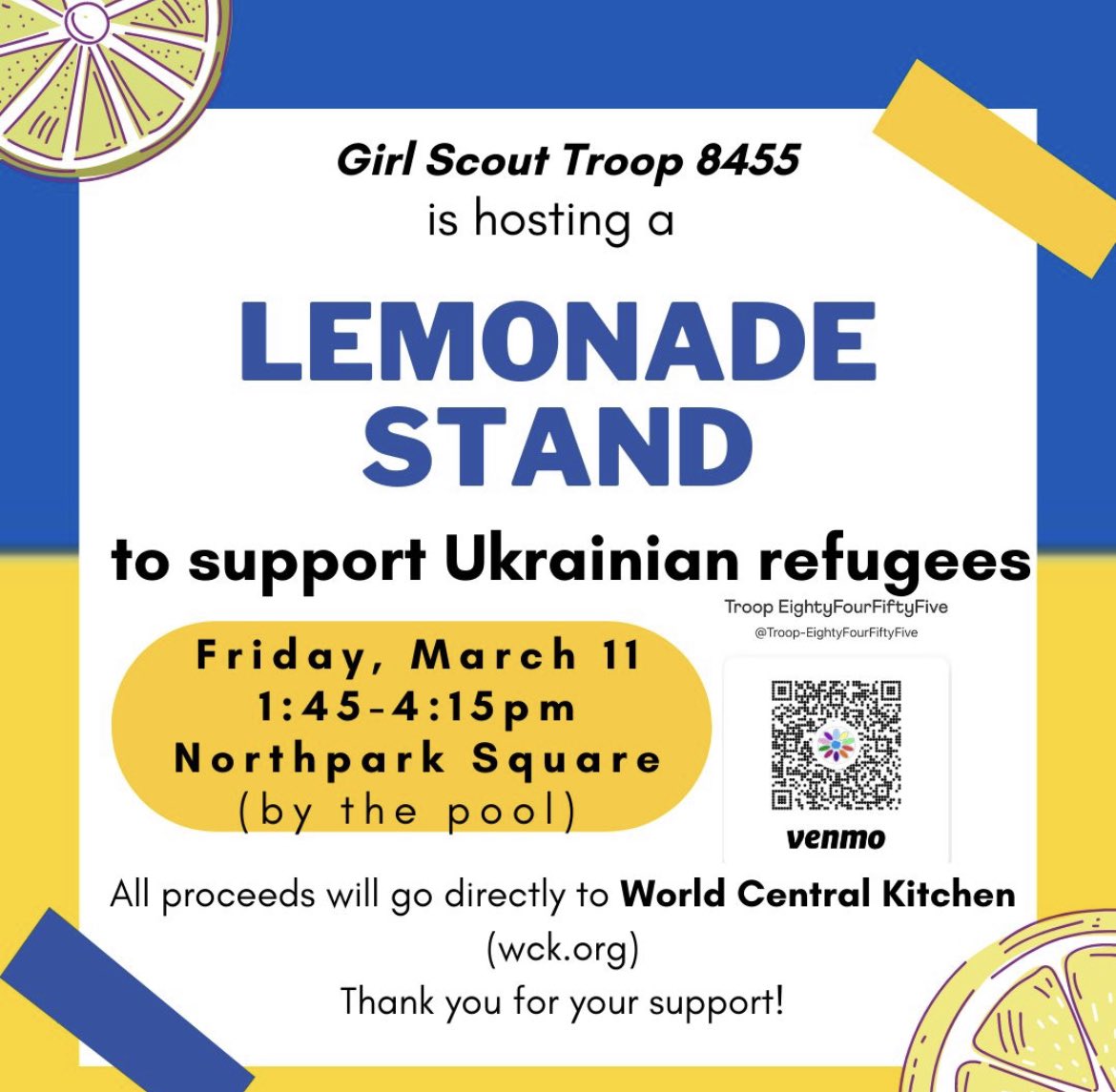 Troop 8455 is hosting a lemonade stand on Friday. The troop is also matching any money they make up to $500. ❤️ My Tustin peeps if your around stop by for some Lemonade and Baked goods.