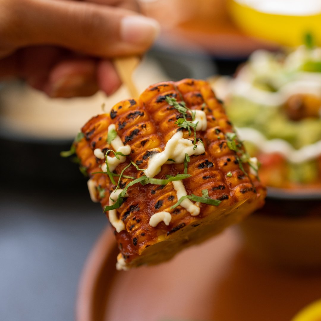 At Sanchez, we strive to provide you with an authentic #Mexican dining experience. Our char-grilled #CornOnTheCob is smeared with chipotle butter and served as a traditional Mexican side dish.

#Foodies #Bangalore #Lunch #Dinner #Eat #Grilled