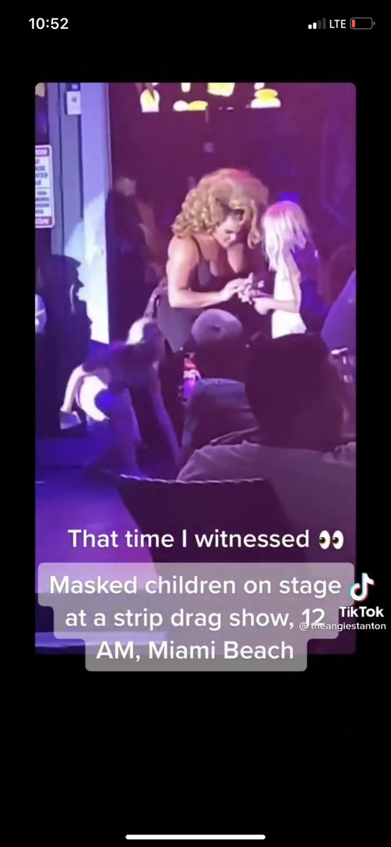 PickenSimple's tweet photo. @GovRonDeSantis 1) @GovRonDeSantis @FloridaAg this is CHILD ABUSE happening in your state! Two little girls at a drag show at 12AM walking the stage, with a mask and collecting money thrown at them. PROSECUTE THE PARENTS!!!! Protect the children! https://t.co/k7JWP8Reh6