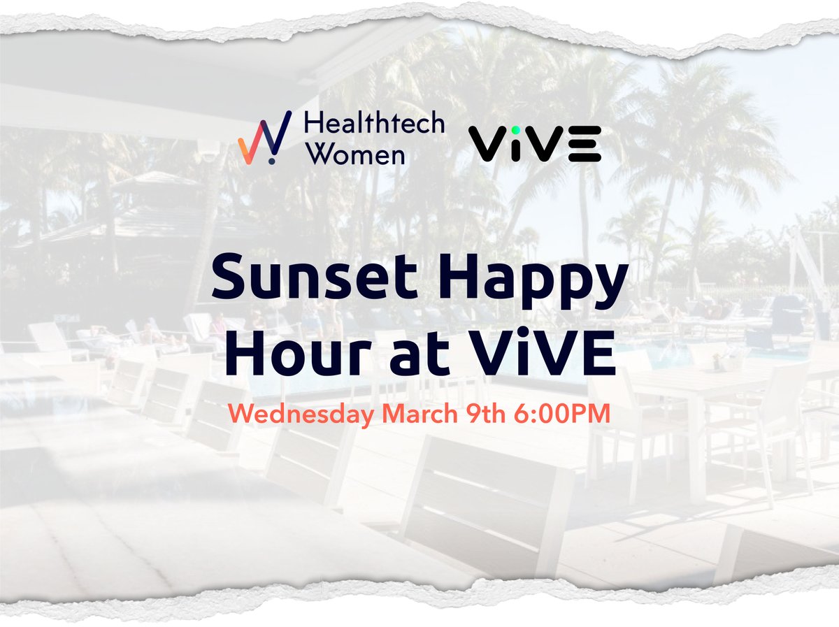 Healthtech Women and Pepper, is excited to host a Sunset Happy Hour at <a href="/theviveevent/">ViVE</a>! You won’t want to miss seeing this spectacular sunset over conversations with industry friends!
The link is here …techwomenhappyhourvive.splashthat.com

<a href="/RSiddhanti/">Rohan S.</a> 
<a href="/carlabrenner007/">Carla Brenner</a> 

#ViVE2022