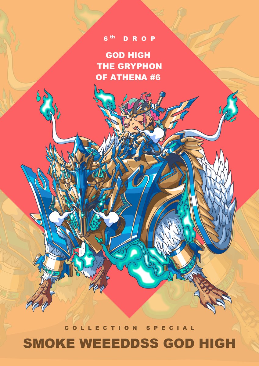 COLLECTION SMOKE WEEEDDSS GOD HIGH 
RARITY : GOD
DROP 8 / SOLD 7

GOD HIGH THE GRYPHON OF ATHENA #6
PRICE  0.055 ETH

NOW AVAILABLE OPENSEA 
opensea.io/collection/smo…

#Ethereum #nftcollector #NFTCommunity #NFTdrops #OpenSeaNFT #NFTartist #NFTs #NFTTHAILAND