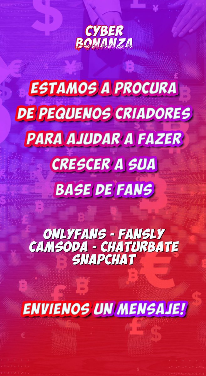 CyberBonanza's tweet photo. 🔞 Pequeños creadores en Onlyfans, Fansly, Camsoda, Chaturbate, Snapchat.

Únete a nosotros, déjanos ayudarte a hacer crecer tu base de fans!

#CyberBonanza https://t.co/PKS1QGBsNr