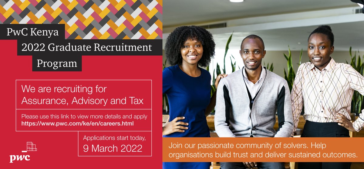 Apply today for our Graduate Recruitment Program if interested in a career in Assurance, Advisory and Tax. You can get more information or apply here: ow.ly/jvOp50IeBl8 #PwCGR2022 #CommunityOfSolvers