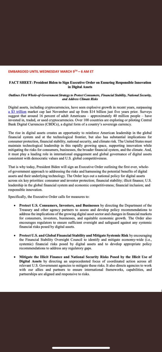ZKing_10's tweet photo. @attorneyjeremy1 @JohnEDeaton1 do you gentlemen think Ripple will reference the executive order in any new pleadings? Specifically the consistency w allies (xrp not a security in other countries) and “driving US competitiveness” w BTC/ETH be potentially influenced by China? https://t.co/r1XqGPlYaX