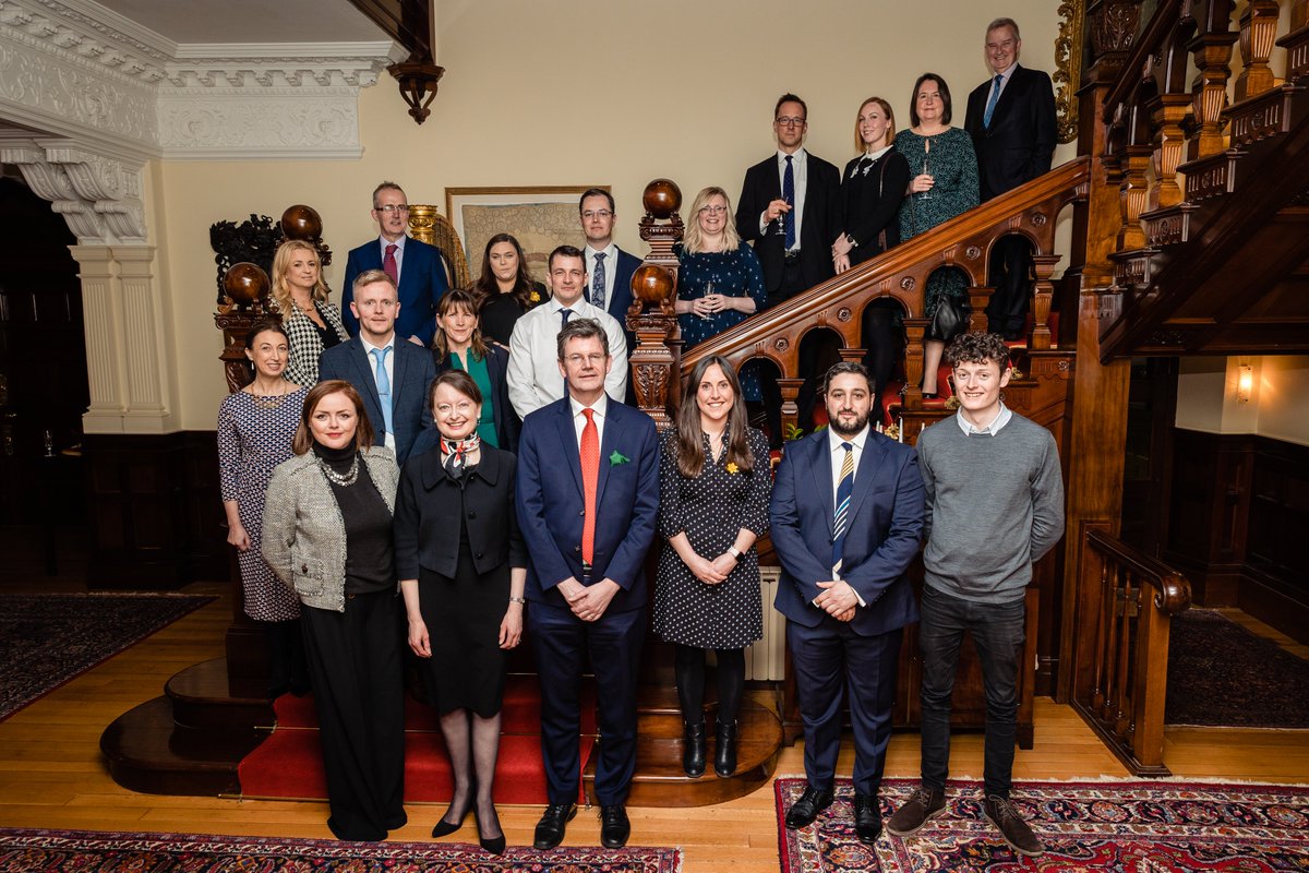 WalesinIreland's tweet photo. Last week as part of our #stdavidsday celebrations we hosted a joint dinner with HMA @PJohnstonFCDO
Fantastic evening promoting the @WGEconomy New Exporter Programme, showcasing innovative 🏴companies.
Thanks to @tradegovukIRE @BrIreCham @BICDublin & partners.
#ExportWales 🇮🇪 https://t.co/fI4eG1hjdb