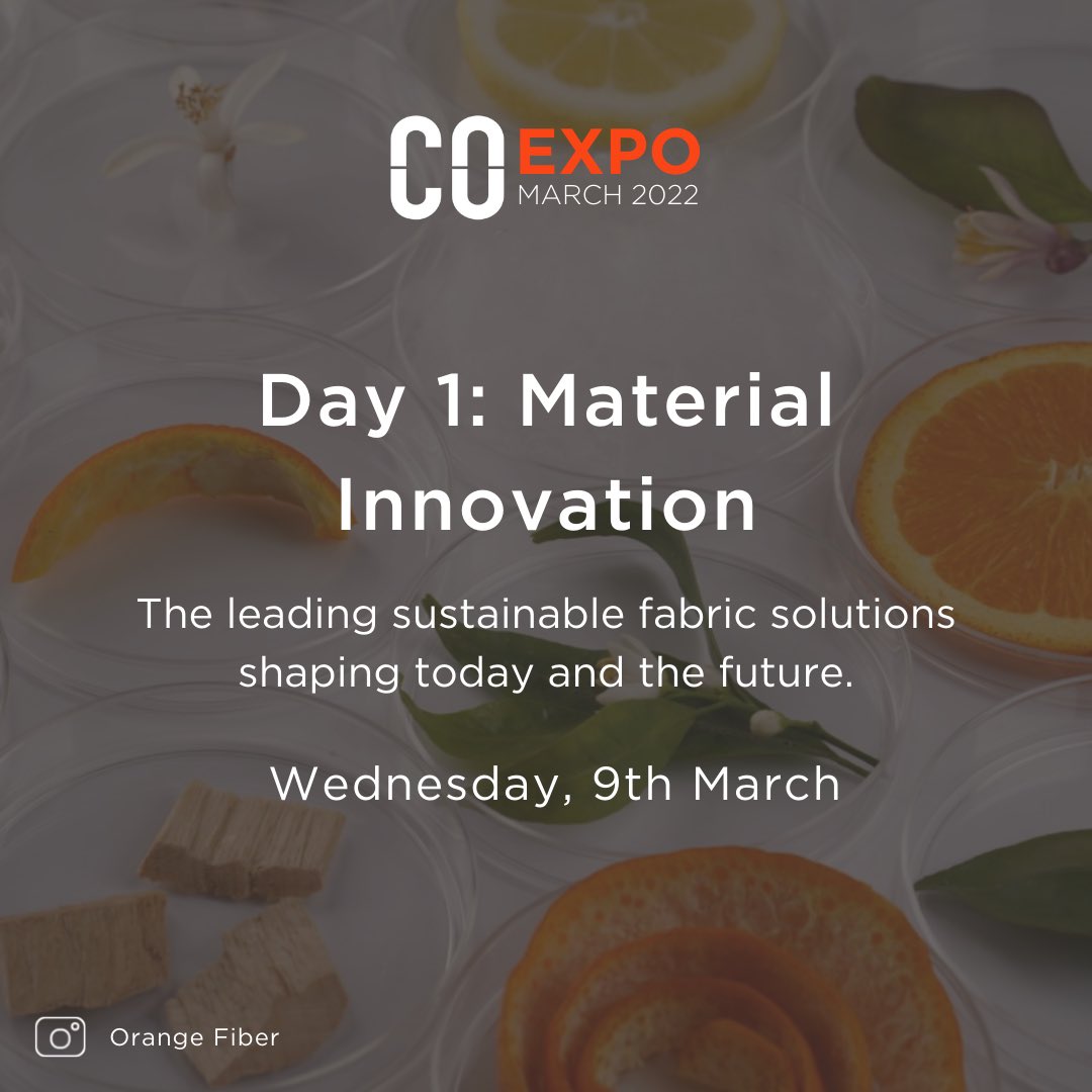 #COExpo2022 is starting today! The Leading Edge introduces the leading sustainable fabric solutions shaping today and the future. Hear from partner Anurag Gupta   <a href="/ushayarnsltd/">Usha Yarns Ltd</a>, Techstyle Solutions Tiffany Chen, and Enrica Arena  <a href="/OrangeFiber/">Orange Fiber</a>. Join us: commonobjective-co.zoom.us/webinar/regist…