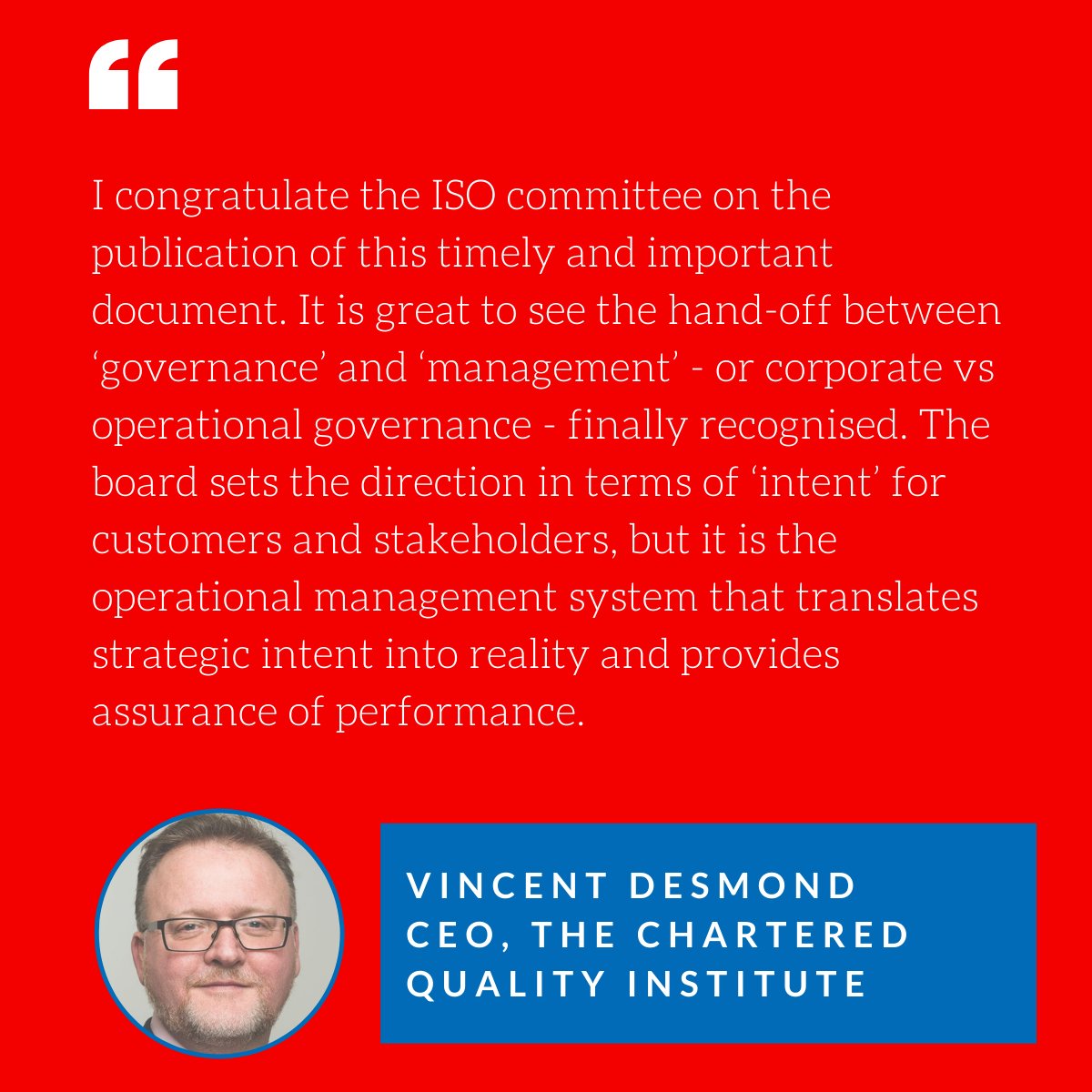 Endorsement for #ISO37000 Governance of organizations - Guidance - are coming in: Vincent Desmond @vincentdesmond @CQI; more here links.syntegra-esg.com/emn5z3 @iso37000 @isostandards #ESG, #corpgov, #boards