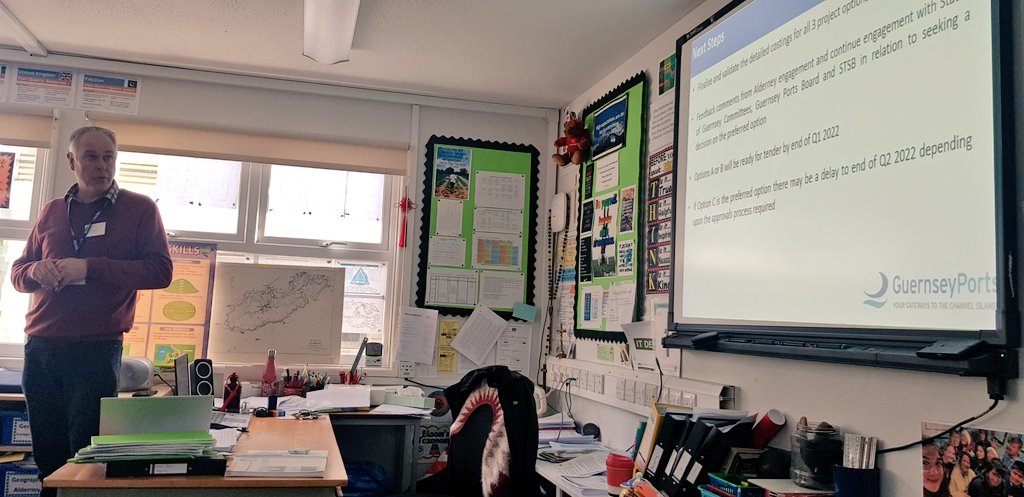 Colin Le Ray, General Manager, Guernsey Ports gives detailed presentation and background to Years 10 &amp; 11 about Alderney Airport runway options. 

Well received from school and teachers. Thank you for your time Colin.

<a href="/StAnnes_Maths/">St Anne's School Maths</a> <a href="/StAnnes_PE/">StAnnes_PE</a> <a href="/Winward_Martin/">Martin Winward</a> <a href="/Alderneyairport/">Alderney Airport</a>