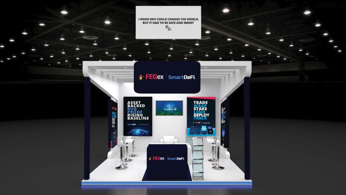 GorillaFeeder's tweet photo. Take a look at FEG's tech-filled booth in Dubai. Looking forward to a great talk from @RTRcrypto👏️👏️👏️ https://t.co/whEtNnQMJD