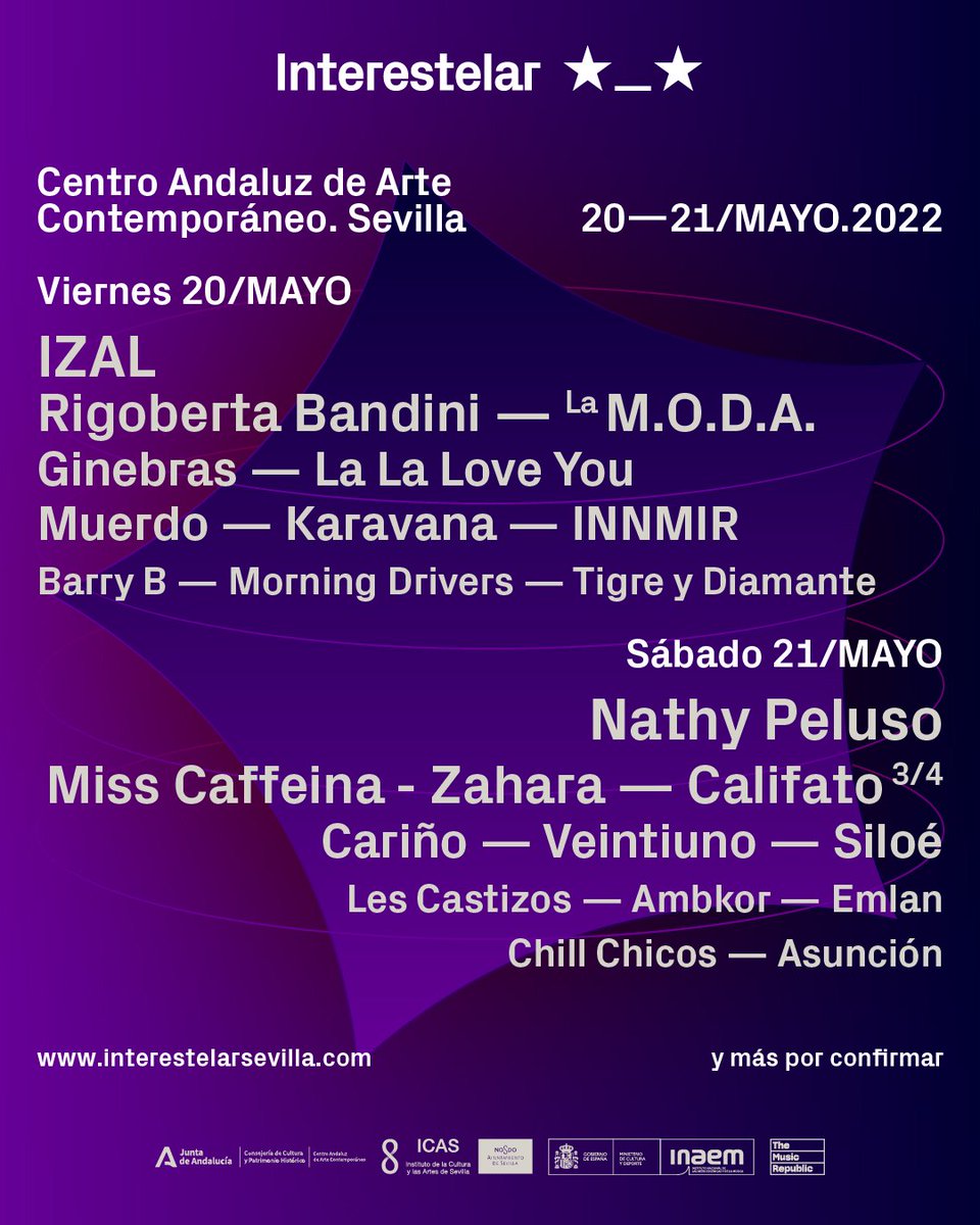 InterestelarSev's tweet photo. 🚀¡TENEMOS NUEVAS CONFIRMACIONES!🚀 + SORTEO 2 ABONOS VIP, entra en nuestro perfil de instagram para participar🎫🙌🏼 https://t.co/afqw7T75E4