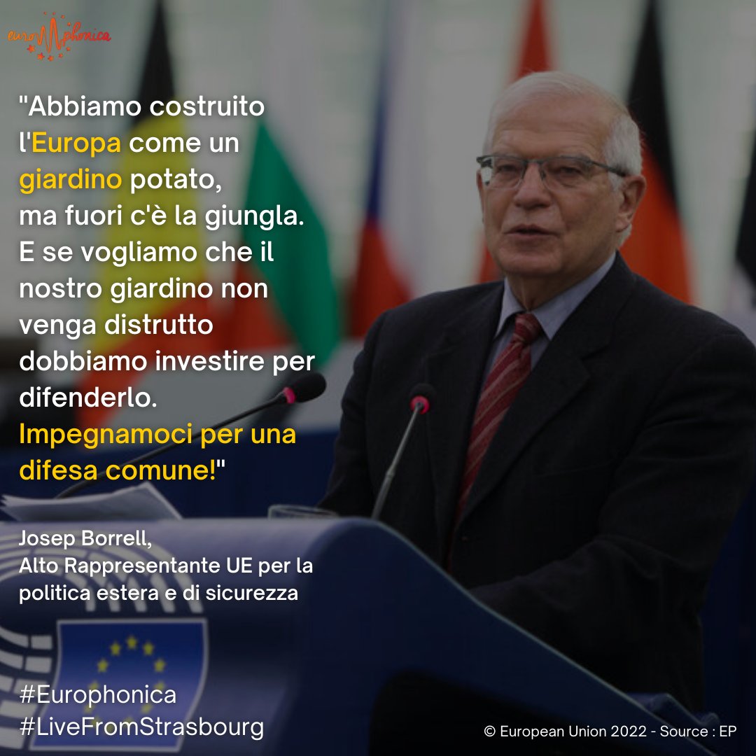 europhonica's tweet photo. 🇪🇺L'altro rappresentante UE per la politica estera @JosepBorrellF è intervenuto in plenaria ribadendo la necessità di una politica di difesa comune, resa ancor più necessaria dai nuovi scenari aperti in seguito all'invasione russa dell'Ucraina🇺🇦.
#Europhonica #LiveFromStasbourg https://t.co/WUjYMHhKM6