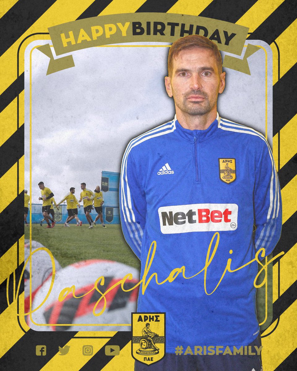 ARIS__FC's tweet image. 🎂: Σήμερα είναι τα γενέθλια του μέλους του τεχνικού επιτελείου της ομάδας μας (αναλυτής αγώνων), Πασχάλη Μελισσά!
💛🖤⚽️🎆👏
#ARISFC #Melissas #HappyBirthday #ilpanino_bakery #ARISFamily