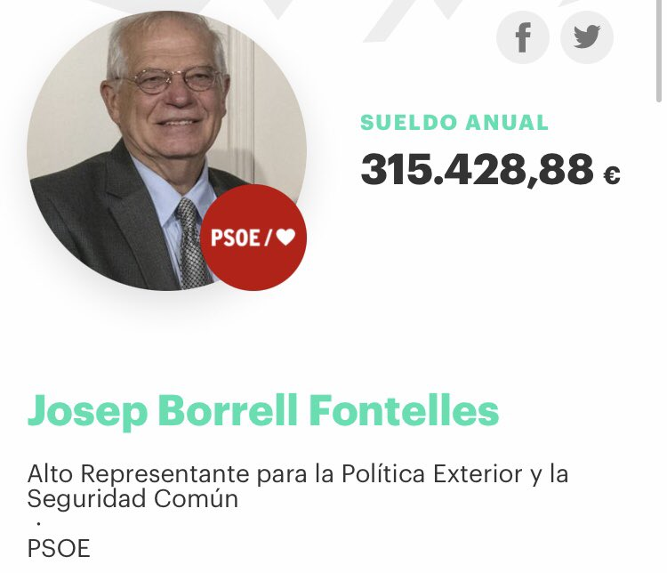 FonsiLoaiza's tweet photo. Se llama Josep Borrell y se lleva 26.000 euros al mes calentitos y libres de impuestos. Nos pide que hagamos un sacrifico y bajemos la calefacción y nos duchemos con agua fría. Poca vergüenza. https://t.co/DuwcUFpZE0