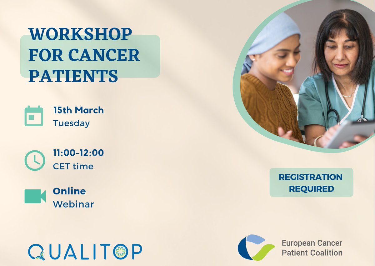 How we can contribute to improve the Quality of Life of melanoma patients receiving immunotherapy❓

🖥️Follow the QUALITOP Workshop for cancer patients, where Susana Puig from the Hospital Clínic in Barcelona will try to address this topic. 

🔗bit.ly/3ITH1S5