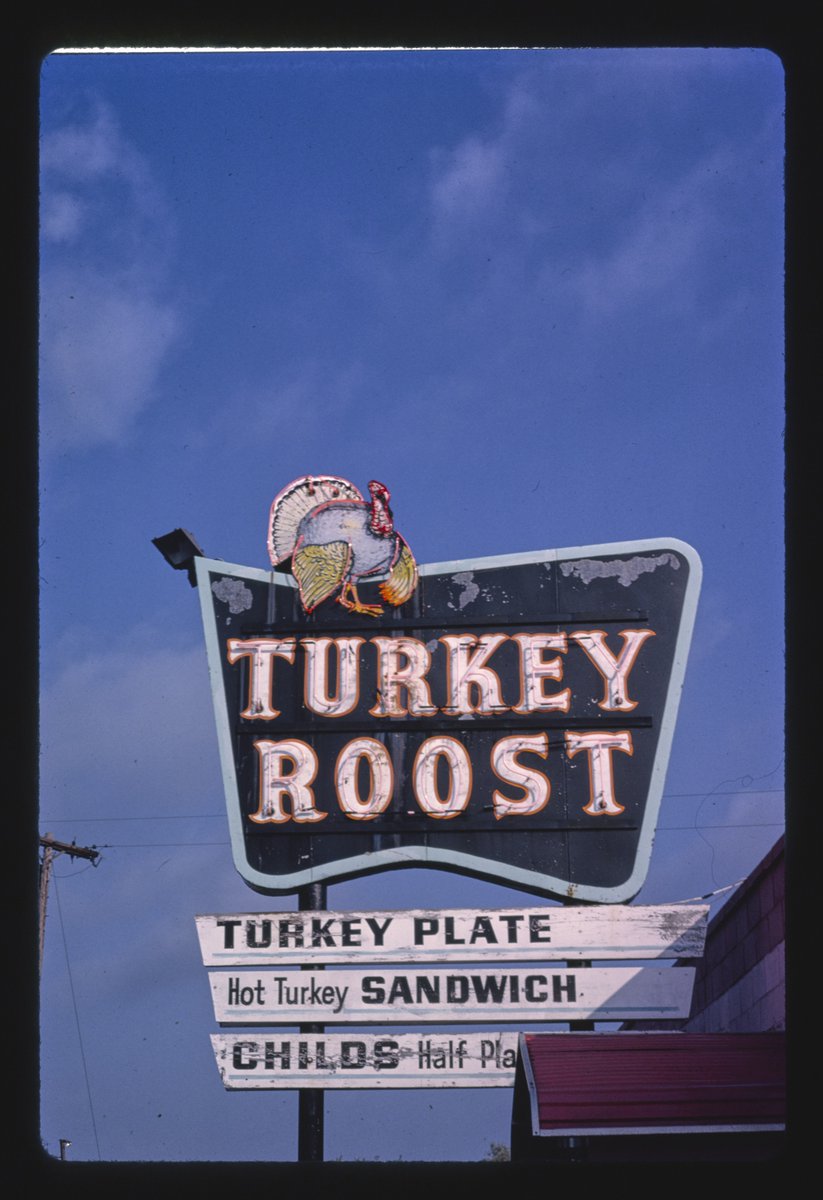 turkey roost restaurant sign, bay city, michigan, 1988