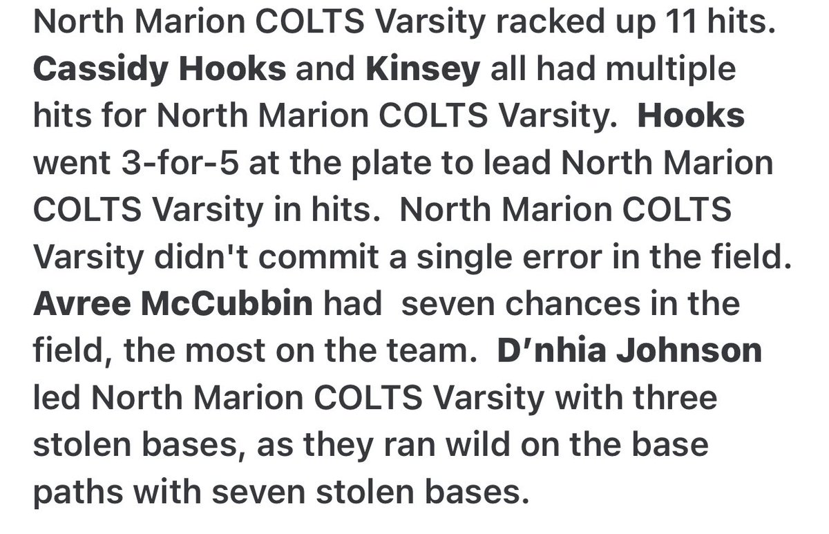 Lady Colts start this week off with a Win over Belleview 9-3! Way to go ladies❤️💛!!! <a href="/OcalaGazette/">OcalaGazette</a> <a href="/ThePrepZone/">The Prep Zone</a> <a href="/OcalaPreps/">Ocala Preps</a> <a href="/Brookekinsey9/">Brooke Kinsey C/O ‘22</a> <a href="/NMColts/">North Marion Colts Athletics</a> <a href="/nmarion_high/">North Marion High</a>