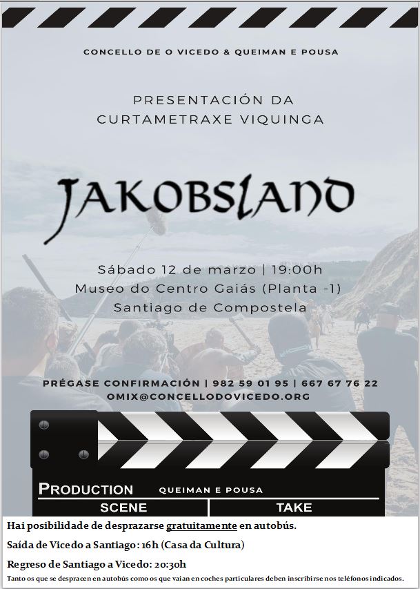 Falta pouco xa para a presentación da Curtametraxe Jakobsland en Santiago. Lembrade que é imprescindible  anotarse para poder asistir.
