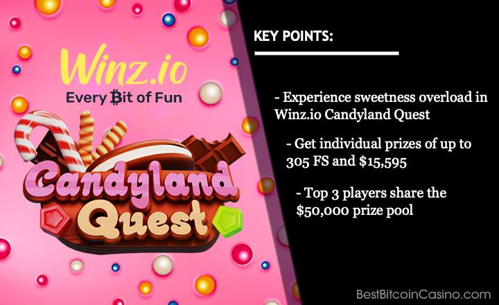 Winz Casino Candyland Quest treats you to sweet rewards you simply can’t resist. Get $15k+ worth of individual prizes at <a href="/Winz_io/">Winz</a>, plus chances to get a share of the $50k prize pool! Read more: bestbitcoincasino.com/news/winz-io-c…

#BestBitcoinCasinoCom #WinzCasino #news #promo