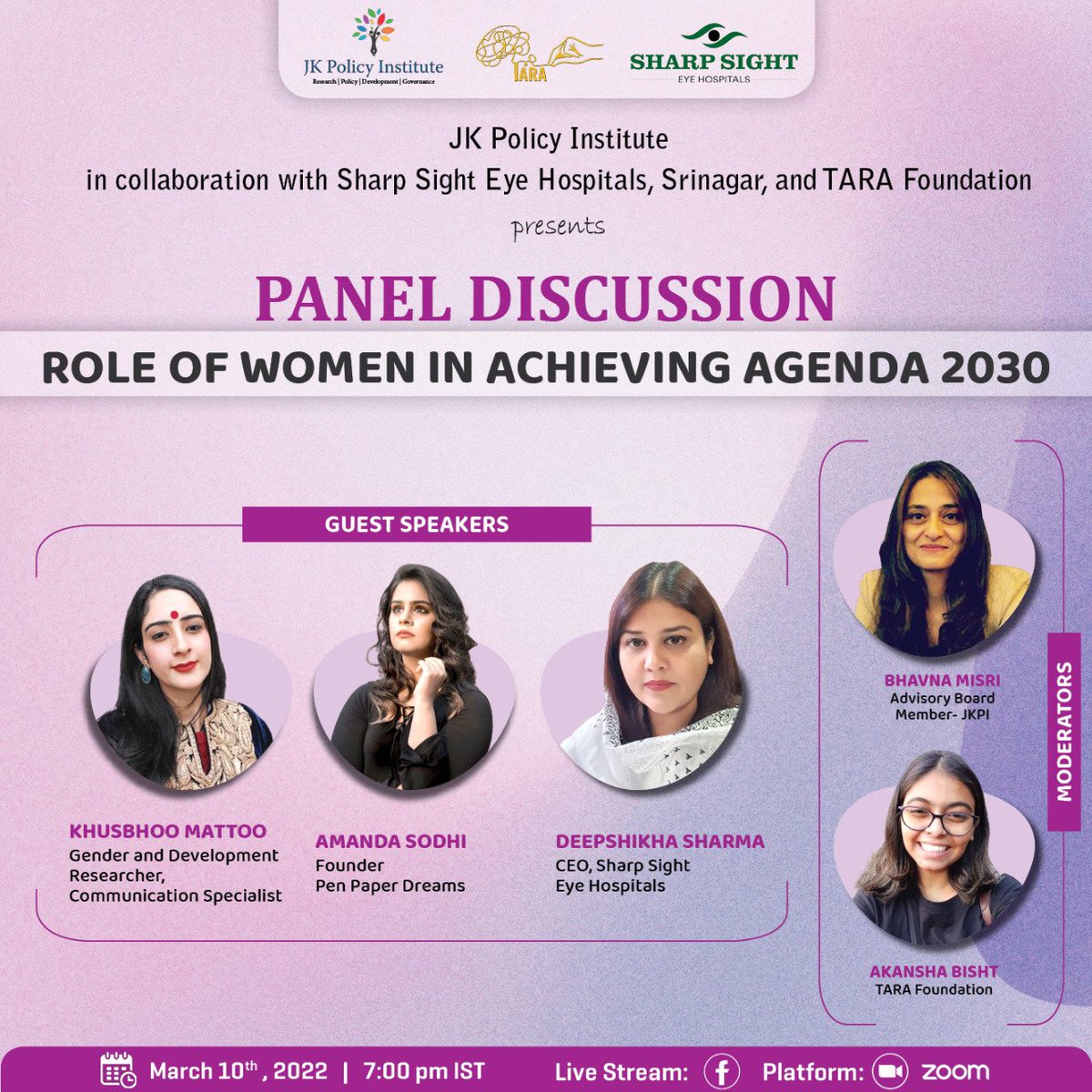 The last session of the panel discussion on "Role of Women in Achieving Agenda 2030" will be attended by Khushboo Mattoo, Amanda Sodhi and Deepshikha Sharma. 

Stay tuned for further updates.

#InternationalWomensDay
#InternationalWomensDay2022

<a href="/MinistryWCD/">Ministry of WCD</a> <a href="/Amanda_Sodhi/">amanda_sodhi</a>
