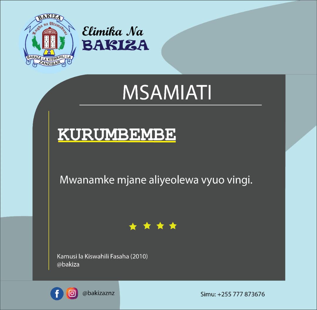 BakizaZ's tweet photo. JIFUNZE MISAMIATI YA LUGHA YA KISWAHILI https://t.co/MdrtgBUXEF