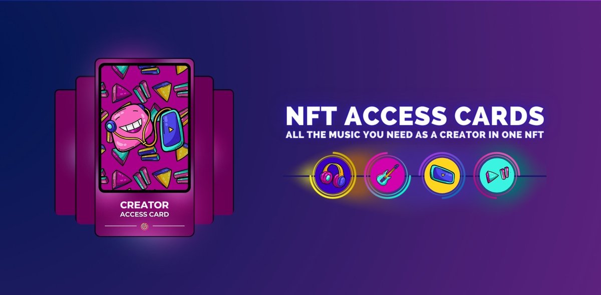 Content creators need more than just 1 music track for their projects, so we came up with this  👇
#ComposerSquad Access Card gives access to a large library of music ready to use in your videos.
👉composersquad.com/cards

#nftmusic #musicforcreators #musicnft #nftcards #nft